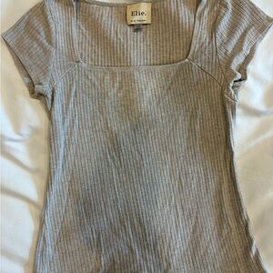 Elie Tahari Tan/Cream Striped Top